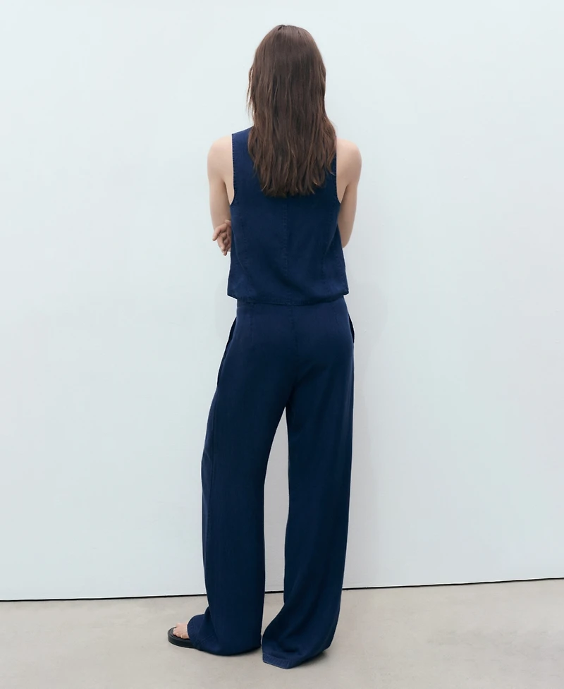 Mango Women's Denim-Effect Lyocell Vest