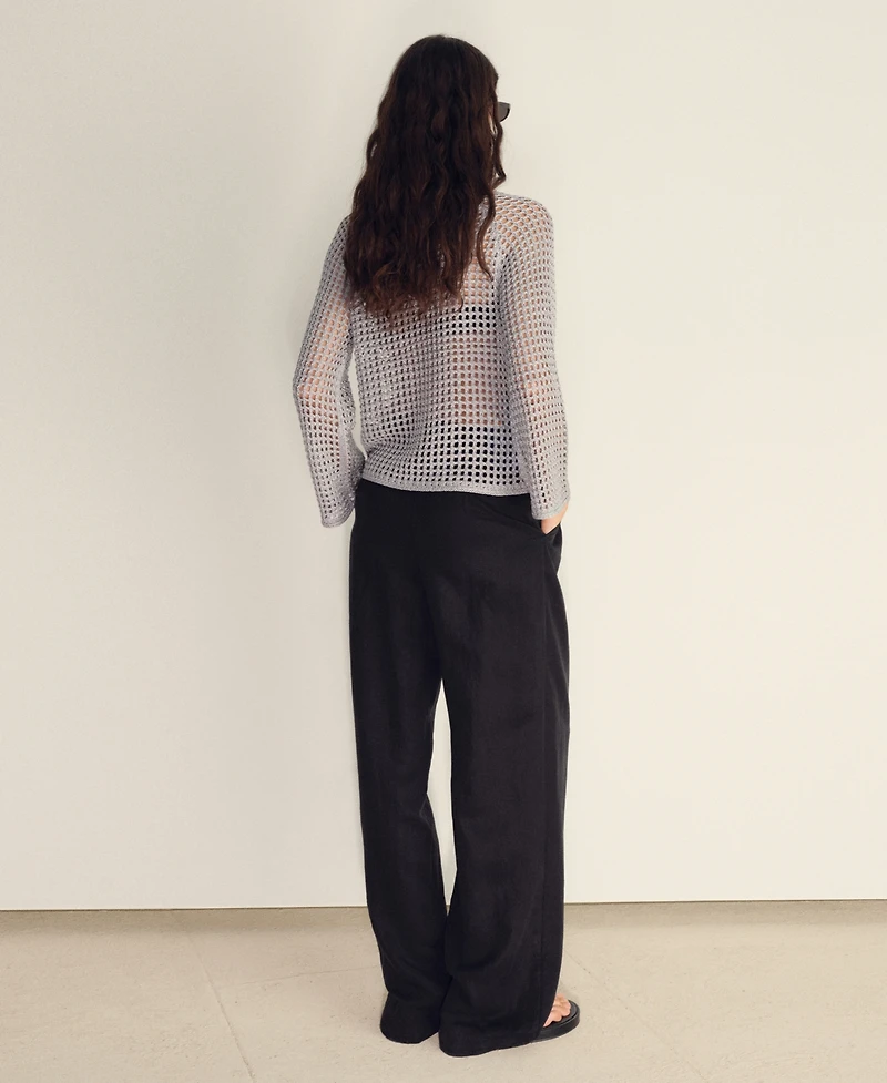 Mango Women's Long Sleeve Crochet Sweater