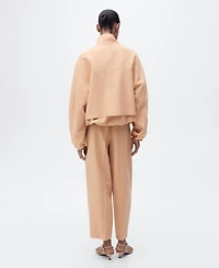 Mango Women's Pockets Oversized Lyocell Jacket