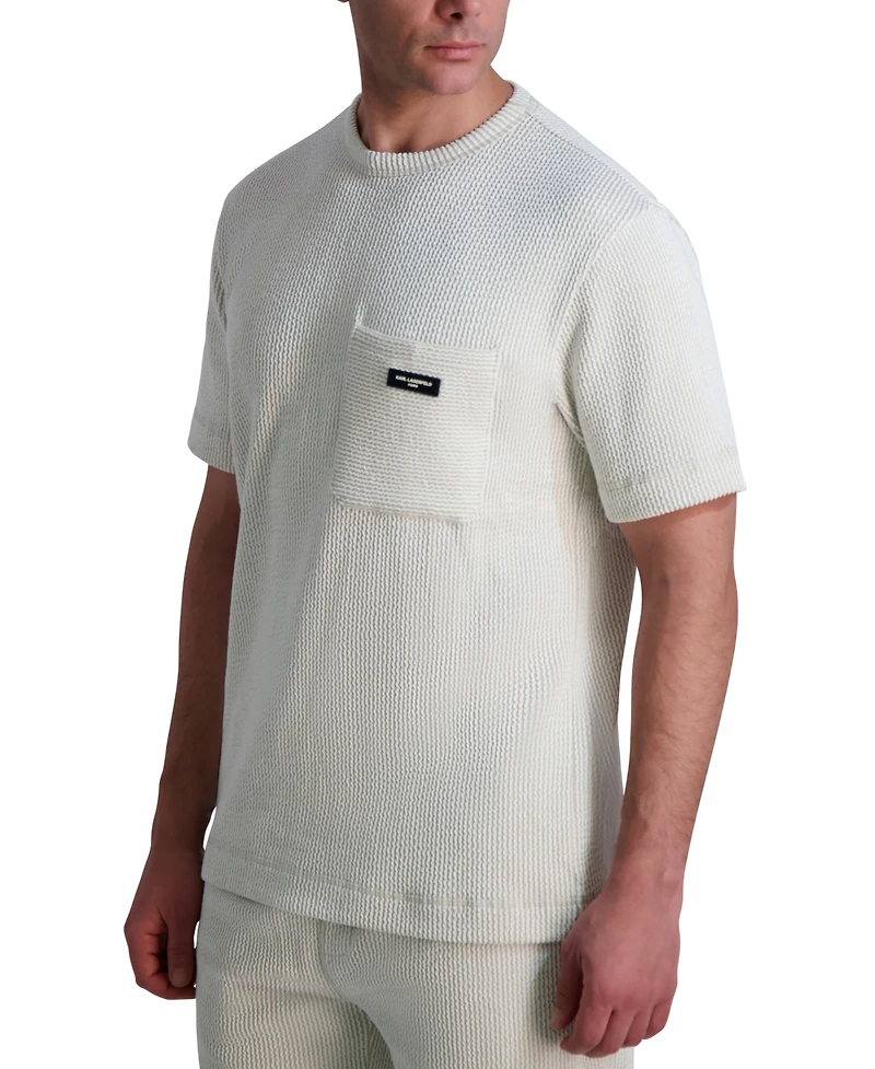 Karl Lagerfeld Paris Men's Textured Oversized T-Shirt