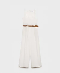 Mango Women's Belted Long Lyocell Jumpsuit