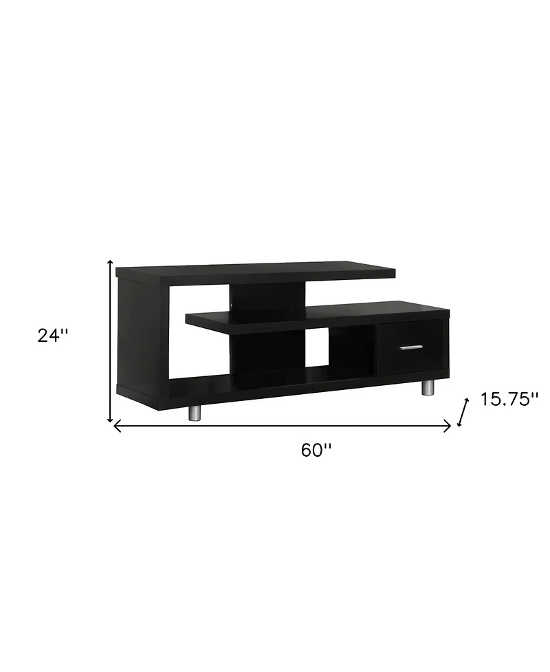 Wood Tv Stand with Open Shelving for Flat Screen TVs and Media Equipment