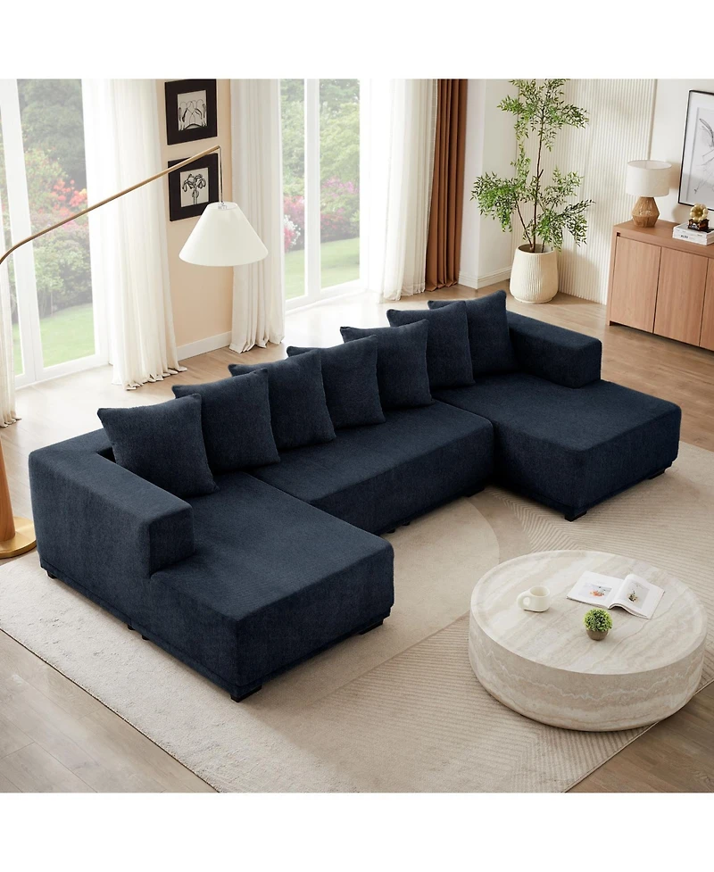 Streamdale Chenille U-Sofa Minimalist Sectional Sofa