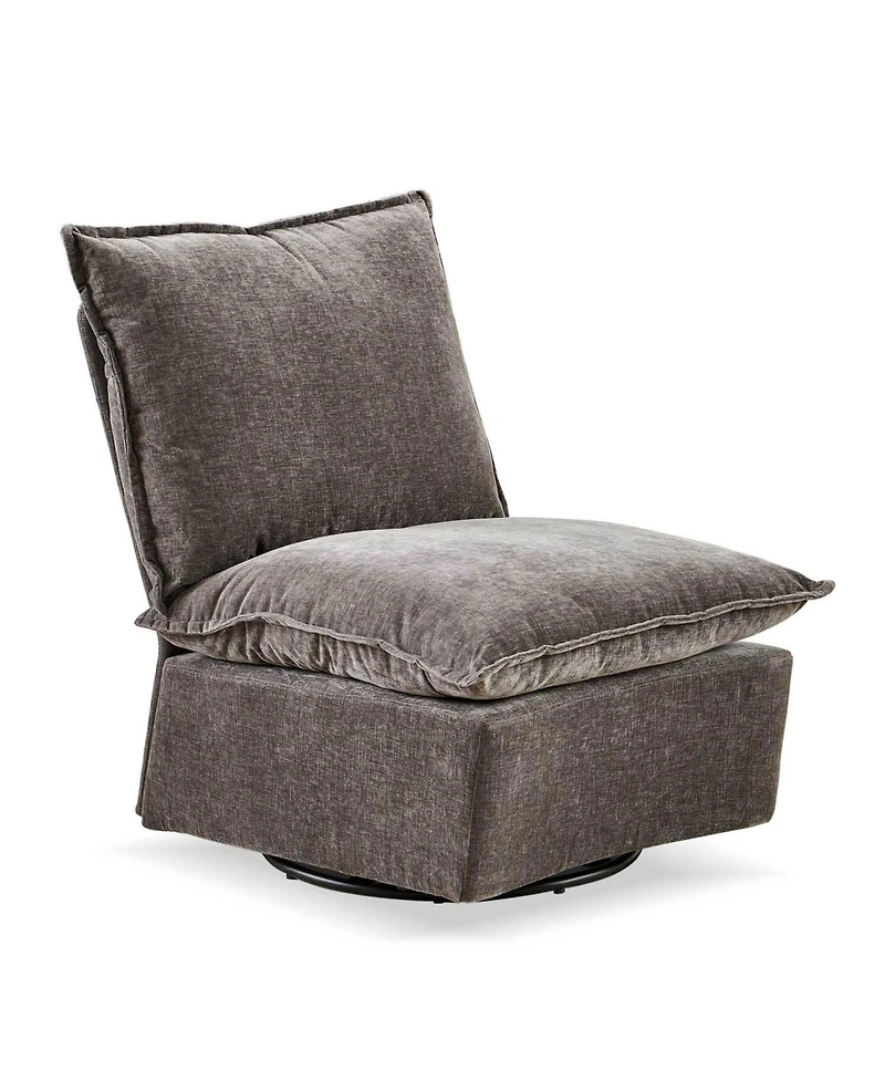 Streamdale Dark Grey Swivel Rocker Sofa for Living Room