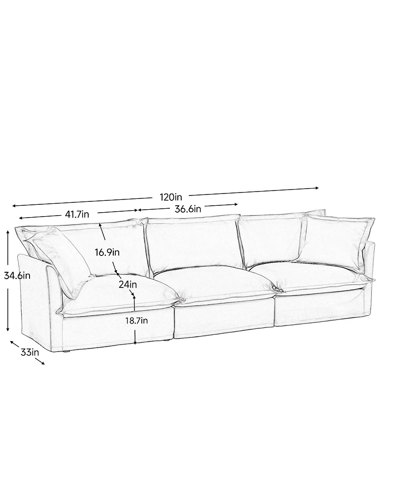 Streamdale Furniture L-Shaped Sectional Sofa with Convertible Ottoman & Pillows