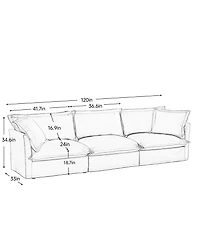 Streamdale Furniture L-Shaped Sectional Sofa with Convertible Ottoman & Pillows