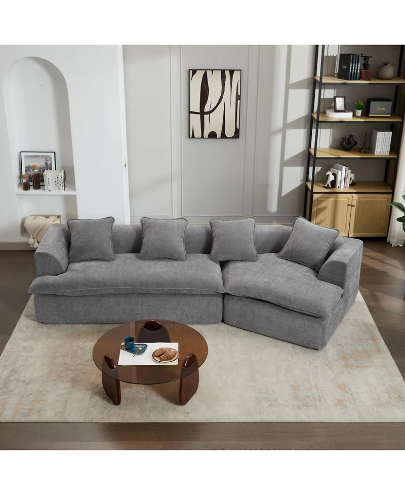 Modular Sofa, Ottoman, Anti-Wrinkle Fabric, Corner Sectional, Spacious