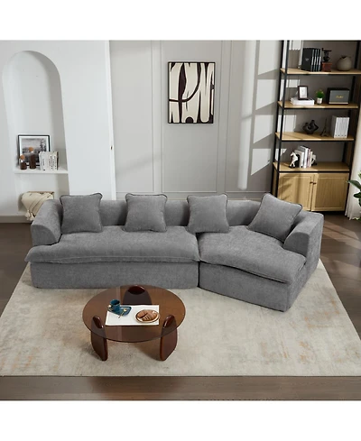 Modular Sofa, Ottoman, Anti-Wrinkle Fabric, Corner Sectional, Spacious
