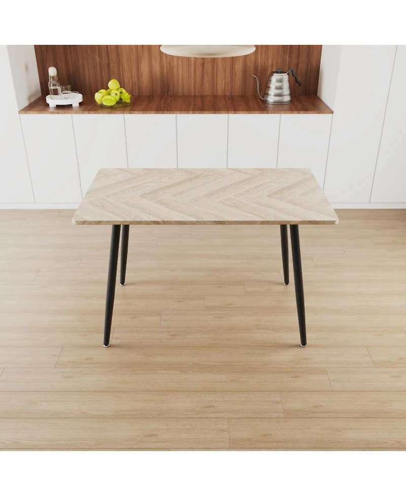 Streamdale Mdf Wood & Metal Desk for 4-6, Stylish Home Office Table