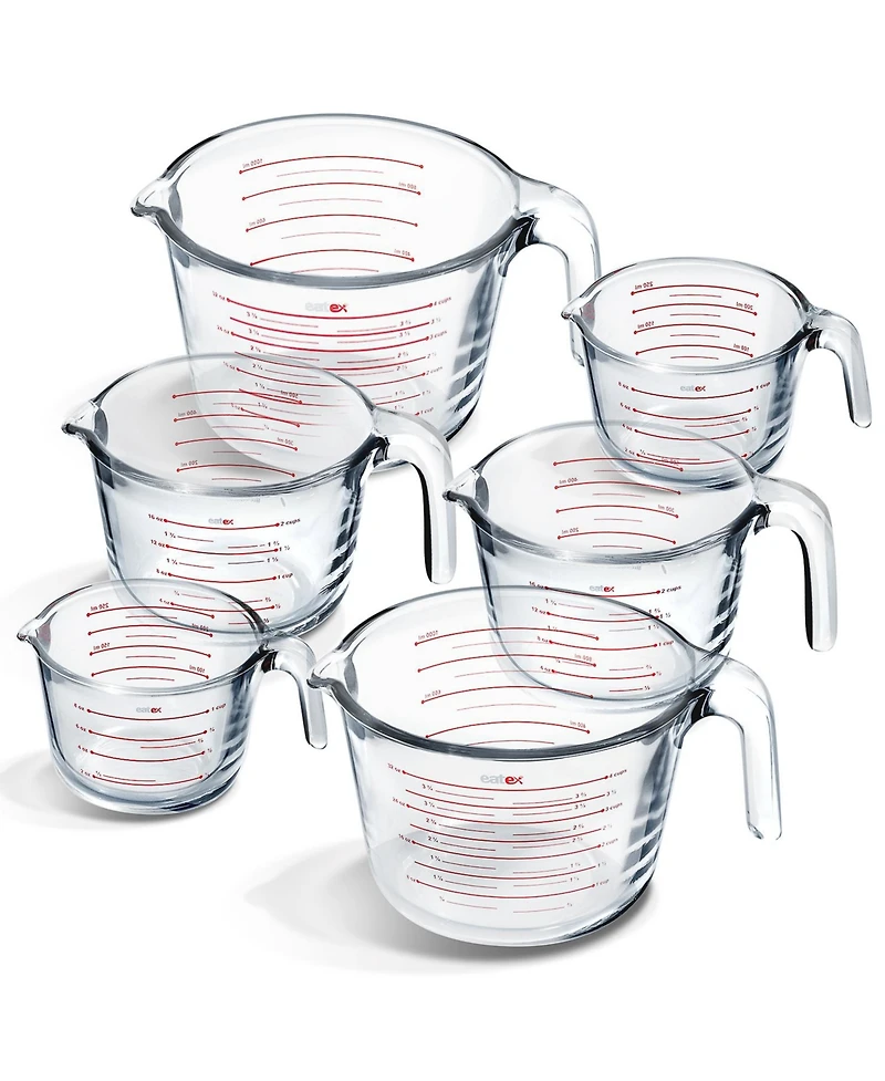 Borosilicate Glass Liquid Measuring Cups - Dishwasher, Microwave & Oven Safe