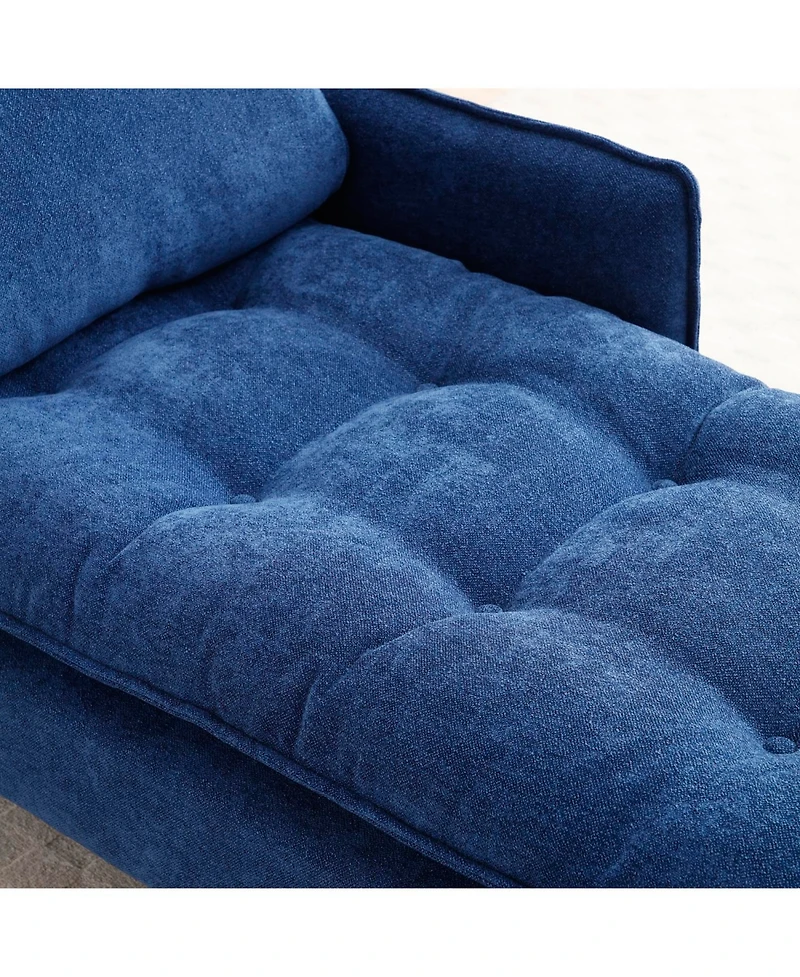 Streamdale 55" Blue Chaise Lounge with Armrest and Pillow