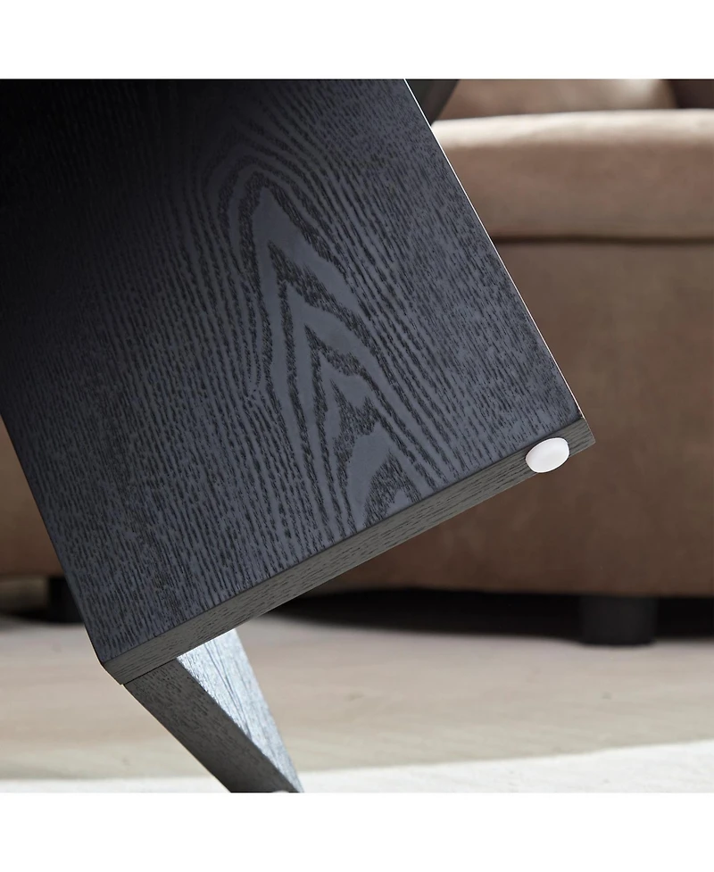 Streamdale Furniture Modern 39.37" Oval Coffee Table with Pedestal Base