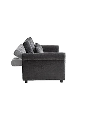Streamdale Upholstered Sofa Bed - Chenille Loveseat with Adjustable Back