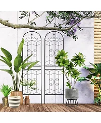 Streamdale 4-Pack Metal Garden Trellis 86.7" Rustproof Black