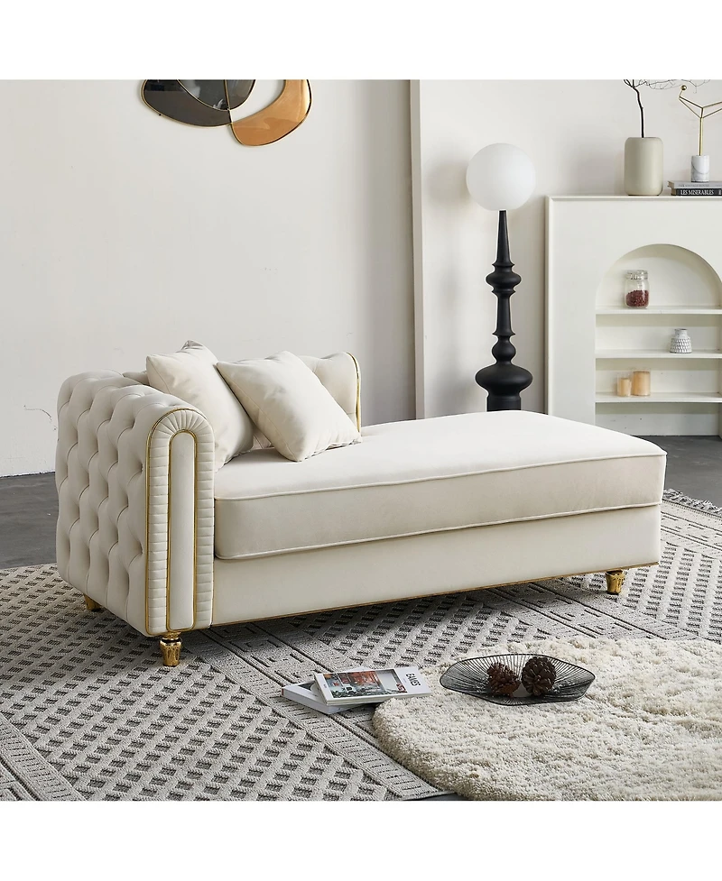 Streamdale 67'' Velvet Chaise Lounge with Pillows
