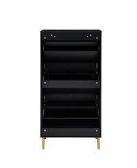 Streamdale Furniture Rattan 3 Door Shoe Rack, Freestanding Modern Shoe Storage Cabinet, for Entryway