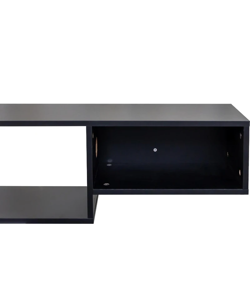 Streamdale 65.35in Wall Mounted Floating Tv Stand with 20 Color LEDs and Charging Station