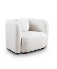 Streamdale Boucle Fabric Accent Sofa Chair, Japandi Style Armchair