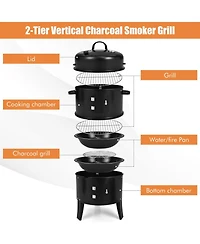 3-in-1 Charcoal Bbq Grill Cambo with Built-in Thermometer