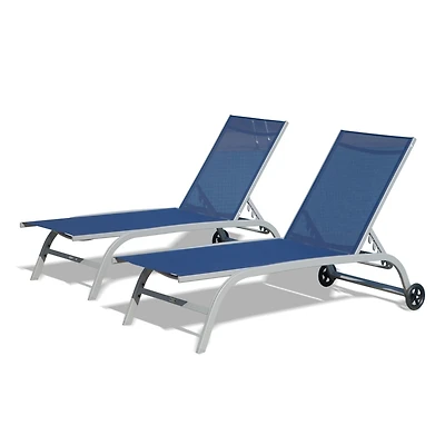 Streamdale Blue Outdoor Chaise Lounge Set (2 Chairs)