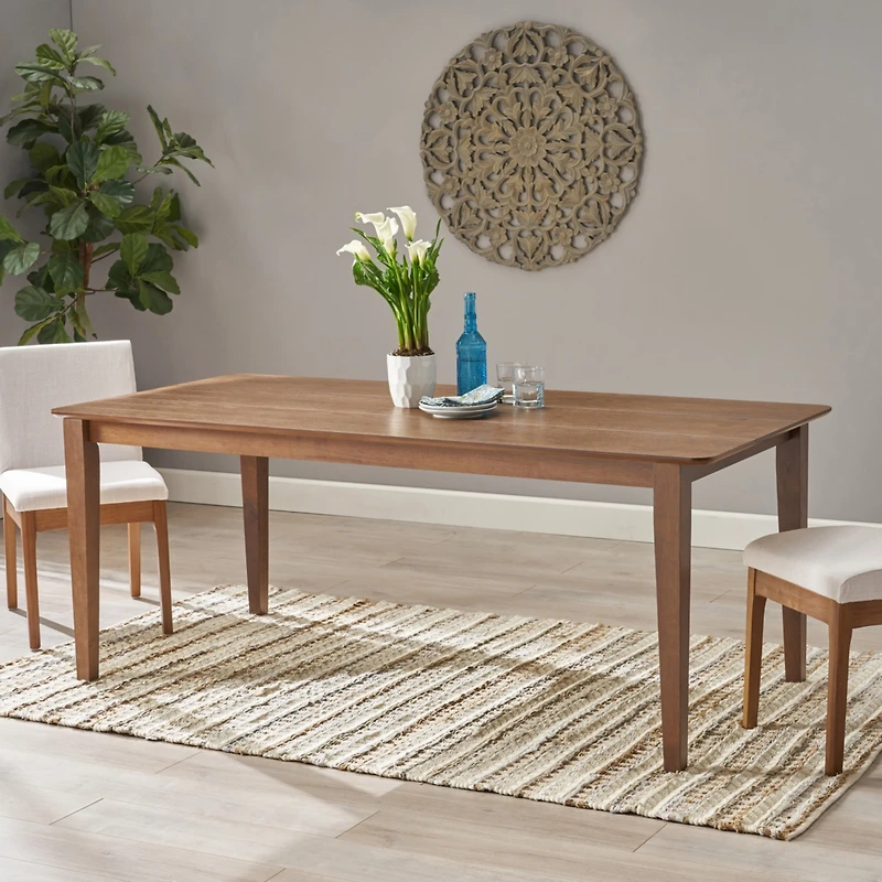 Streamdale Farmhouse Dining Table With Slatted Top And Square Legs