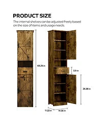Streamdale Furniture 69" Bathroom Storage Cabinet with Barn Doors
