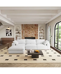 Streamdale Cloud Modular L-Shaped Sofa with Ottoman
