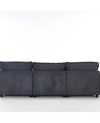 Streamdale Modular Velvet U-Shaped Sofa with Ottoman & Pillows