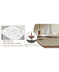 Streamdale 55" Dining Table & 6 White Chairs - Minimalist Style