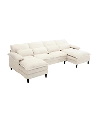 Streamdale U-Shaped Sectional Sofa with Chaise Lounge, Beige