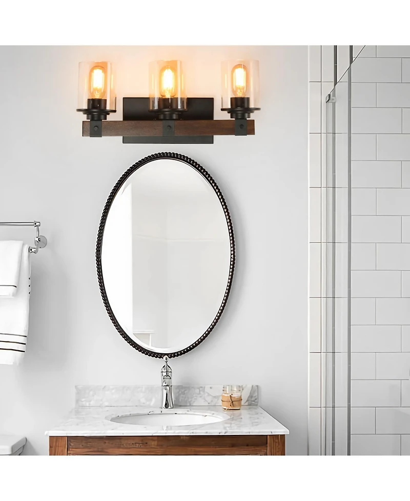 Streamdale 3-Lights Farmhouse Vanity Lights Fixture Rustic Bathroom Light Fixture Bathroom Sconce (Without Bulbs)