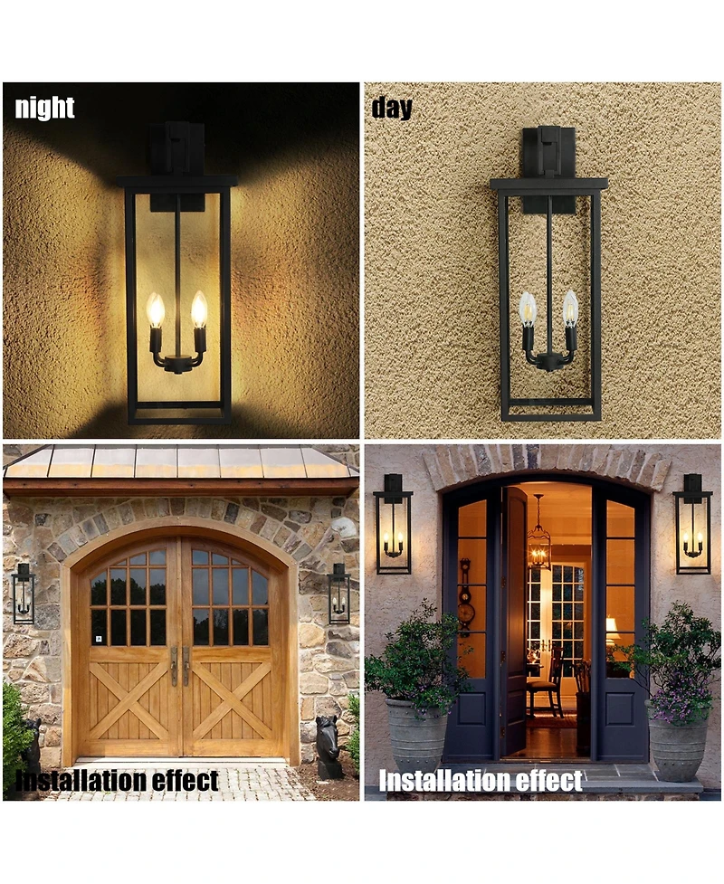 Streamdale 4-Light Black Outdoor Wall Light (No Bulbs)