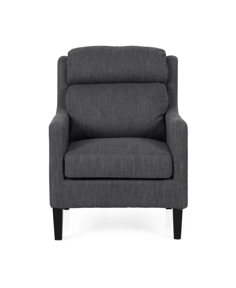 Streamdale Contemporary Club Chair with Waterfall Back and Tapered Rubberwood Legs