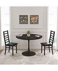 Streamdale Modern Metal Dining Chairs, Set of 2 (Black)