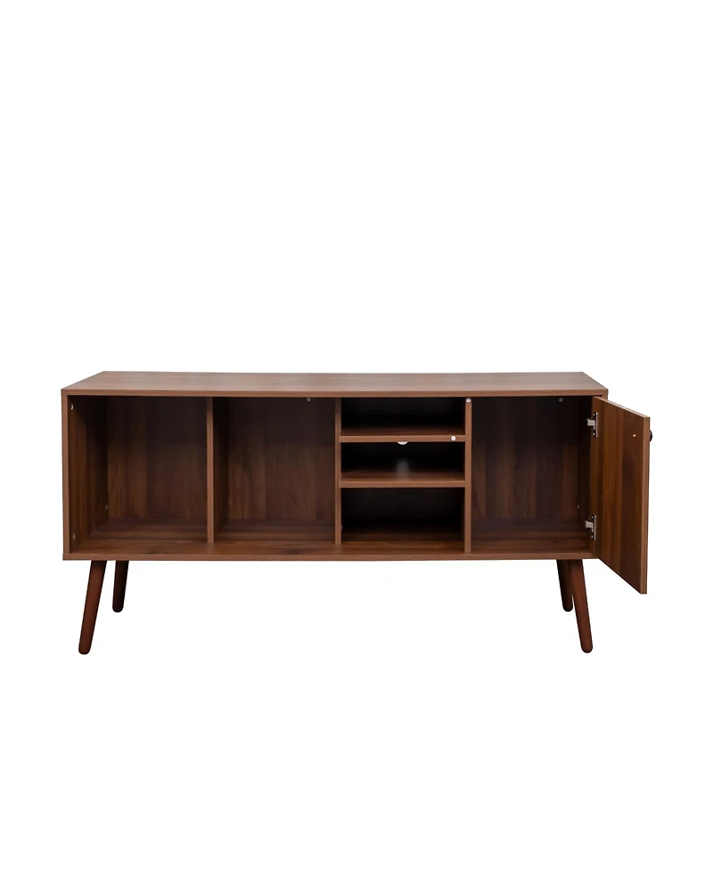 Streamdale Tv Stand Use in Living Room Furniture with 1 storage and 3 shelves Cabinet
