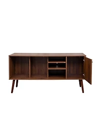 Streamdale Tv Stand Use in Living Room Furniture with 1 storage and 3 shelves Cabinet