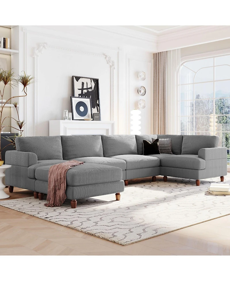 Streamdale Modular Sectional Sofa with Ottoman L Shaped Corner for Living Room, Office, Spacious Space
