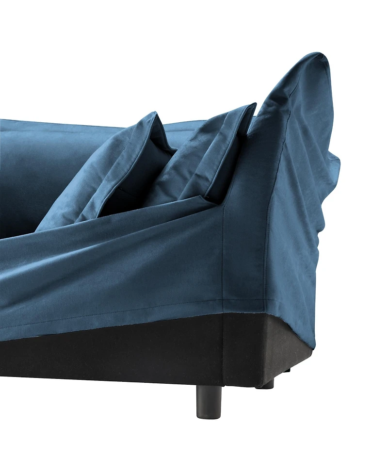Modern Armless Sectional with Reversible Ottoman, Free Combination Sofa Couch