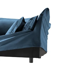 Modern Armless Sectional with Reversible Ottoman, Free Combination Sofa Couch
