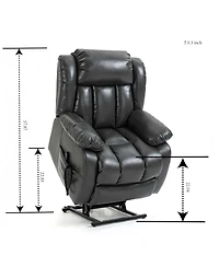 Streamdale Electric Grey Power Lift Recliner with Vibration Massage and Heating