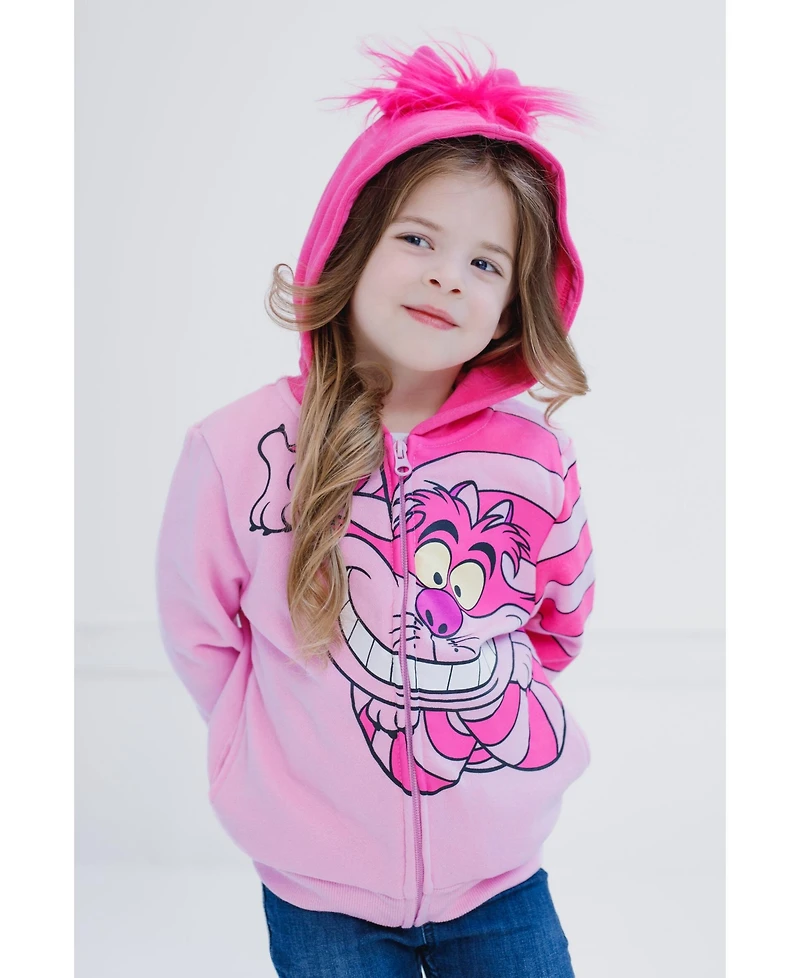 Alice Wonderland Girls Cheshire Cat Fleece Zip Up Cosplay Hoodie
