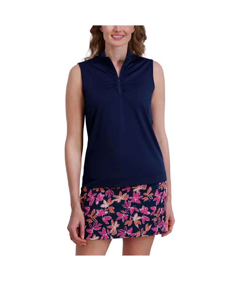 Stella Parker Women's Sleeveless Ruched Front Pullover