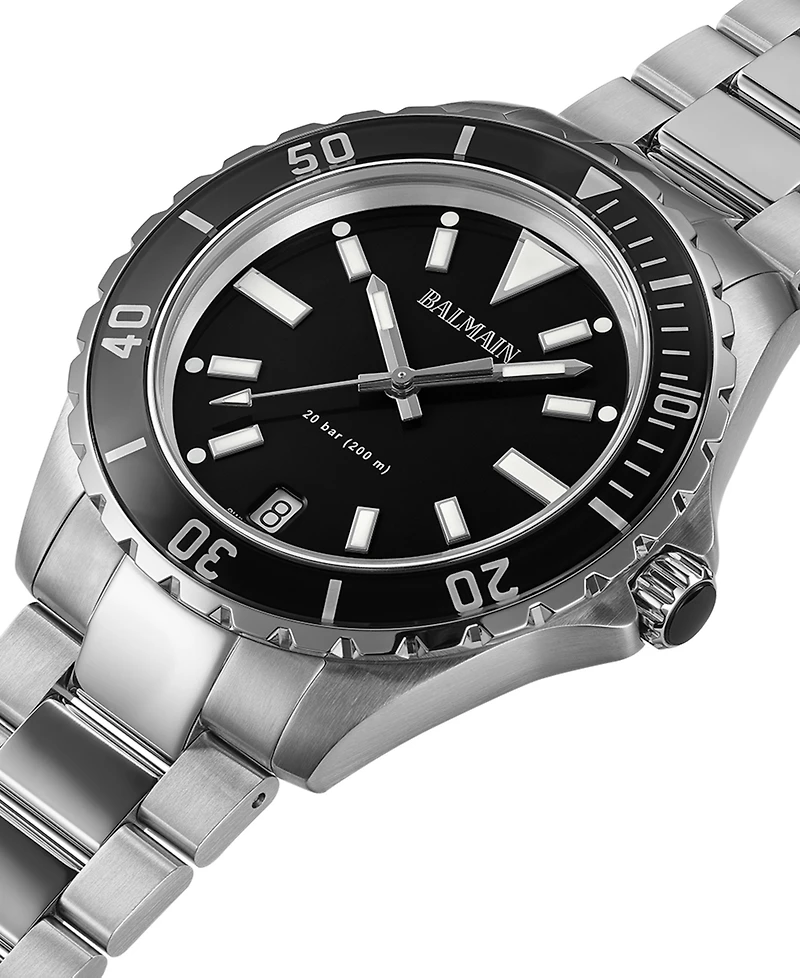 Balmain Men's Swiss Ophrys Stainless Steel Bracelet Watch 43mm
