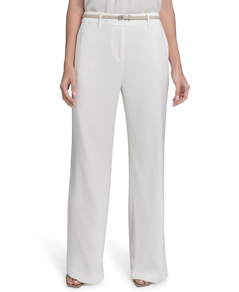 Calvin Klein Women's Belted Wide-Leg Pants
