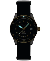 Certina Women's Swiss Ds Heritage Black Leather Strap Watch 38mm
