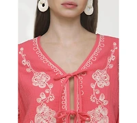 Avec Les Filles Women's Embroidered Peplum Jacket