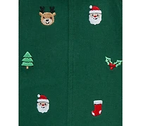 Little Me Baby Boys Merry Cotton Top & Overall, 2 Piece Set