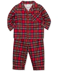 Little Me Baby Boys Plaid Coat-Style Pajama Top & Pants, 2 Piece Set