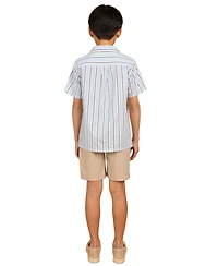 B By Brooks Brothers Big Boys Striped Camp Shirt