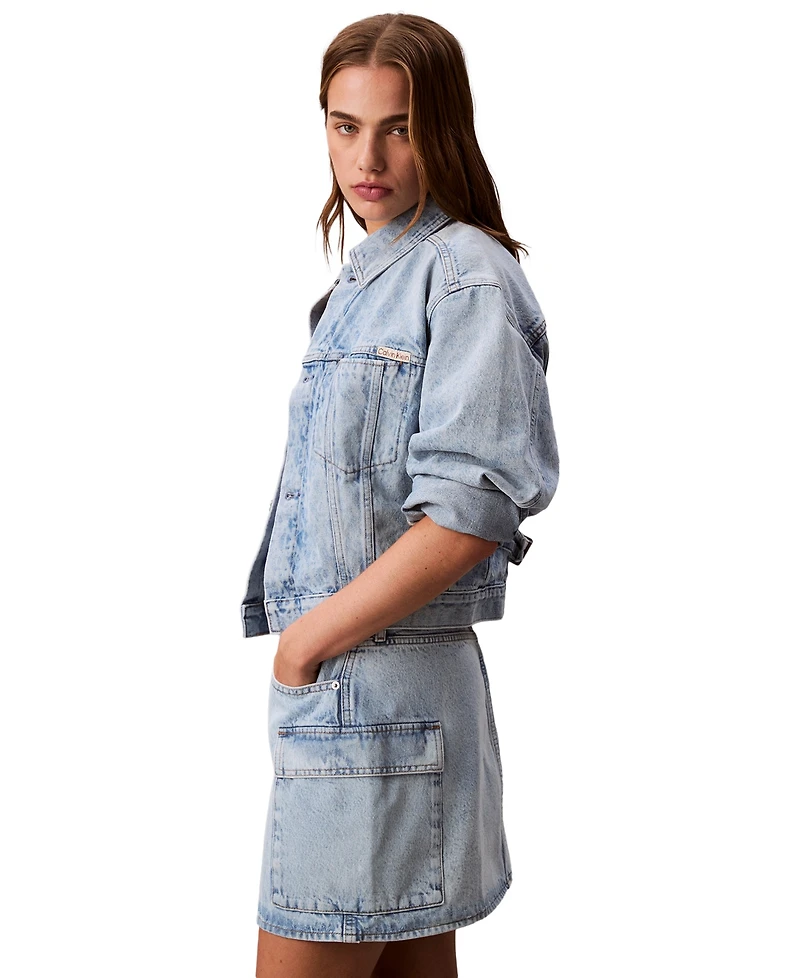 Calvin Klein Jeans Women's Denim Cargo Mini Skirt